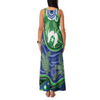Torres Strait Islands Family Matching Tank Maxi Dress and Hawaiian Shirt Dhari Turtles Sea Animal Aboriginal Dot Art