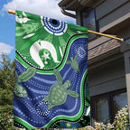 Torres Strait Islands Garden Flag Dhari Turtles Sea Animal Aboriginal Dot Art