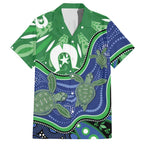 Torres Strait Islands Hawaiian Shirt Dhari Turtles Sea Animal Aboriginal Dot Art