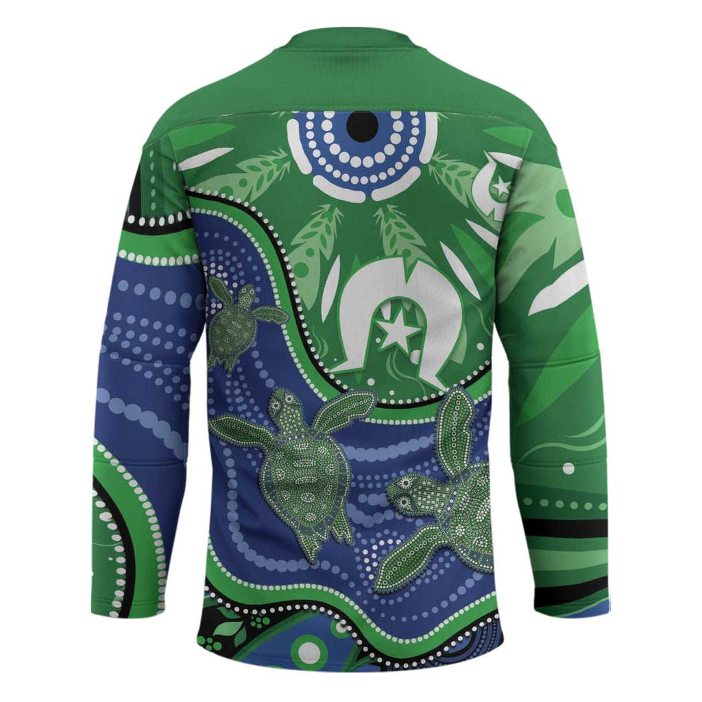 Torres Strait Islands Hockey Jersey Dhari Turtles Sea Animal Aboriginal Dot Art