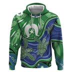 Torres Strait Islands Hoodie Dhari Turtles Sea Animal Aboriginal Dot Art
