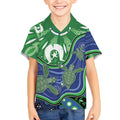 Torres Strait Islands Kid Hawaiian Shirt Dhari Turtles Sea Animal Aboriginal Dot Art