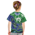 Torres Strait Islands Kid T Shirt Dhari Turtles Sea Animal Aboriginal Dot Art
