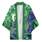Torres Strait Islands Kimono Dhari Turtles Sea Animal Aboriginal Dot Art