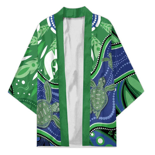 Torres Strait Islands Kimono Dhari Turtles Sea Animal Aboriginal Dot Art