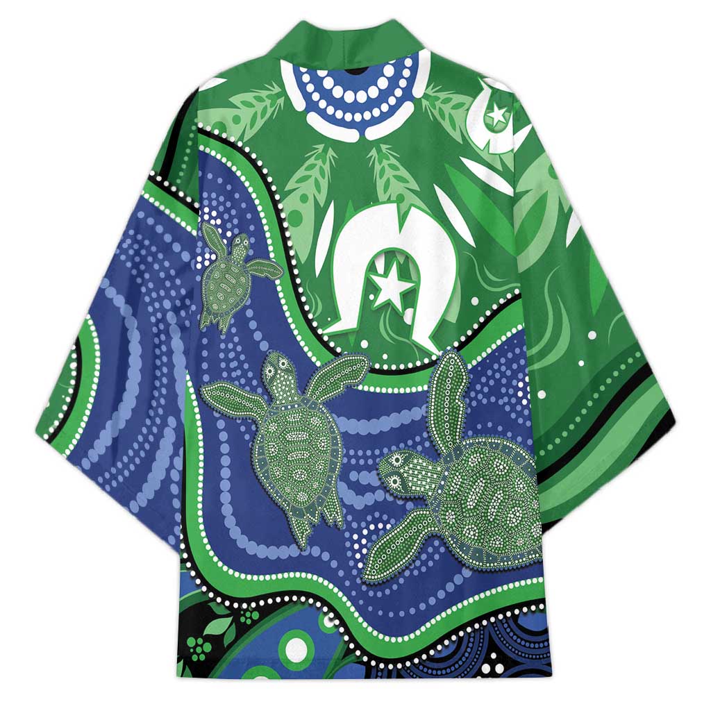 Torres Strait Islands Kimono Dhari Turtles Sea Animal Aboriginal Dot Art