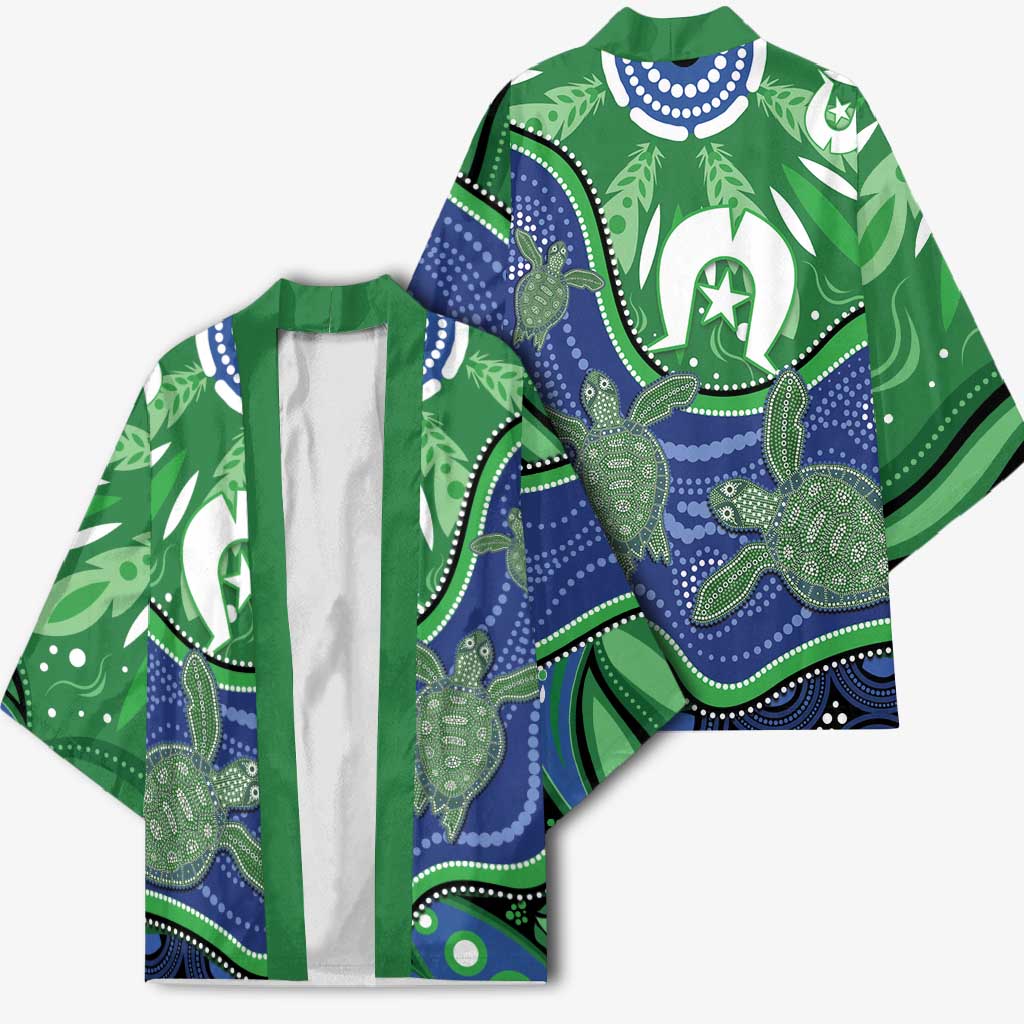 Torres Strait Islands Kimono Dhari Turtles Sea Animal Aboriginal Dot Art
