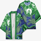 Torres Strait Islands Kimono Dhari Turtles Sea Animal Aboriginal Dot Art
