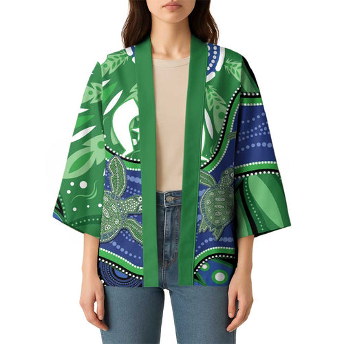 Torres Strait Islands Kimono Dhari Turtles Sea Animal Aboriginal Dot Art