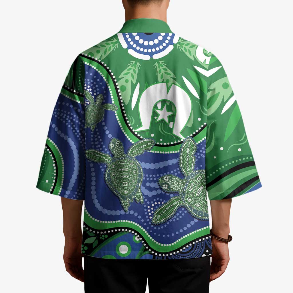 Torres Strait Islands Kimono Dhari Turtles Sea Animal Aboriginal Dot Art