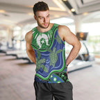 Torres Strait Islands Men Tank Top Dhari Turtles Sea Animal Aboriginal Dot Art