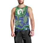 Torres Strait Islands Men Tank Top Dhari Turtles Sea Animal Aboriginal Dot Art
