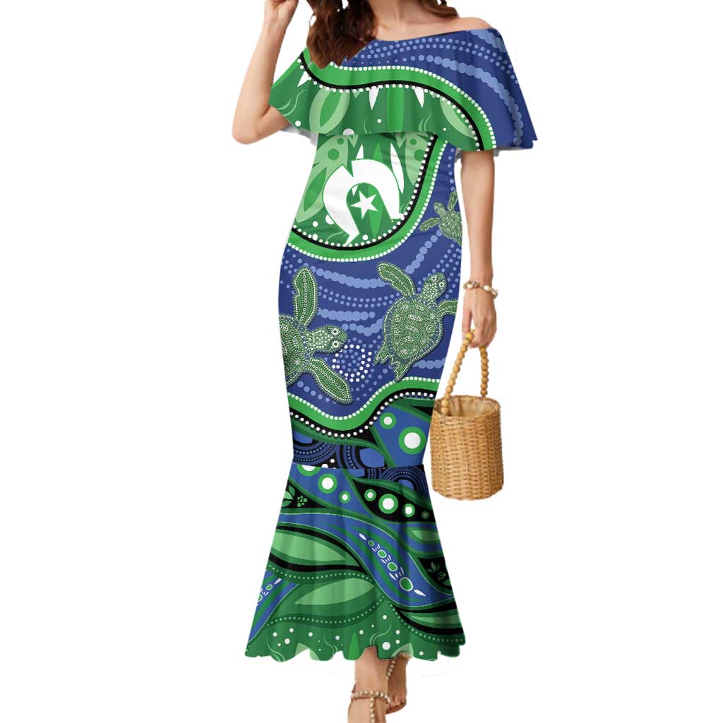 Torres Strait Islands Mermaid Dress Dhari Turtles Sea Animal Aboriginal Dot Art