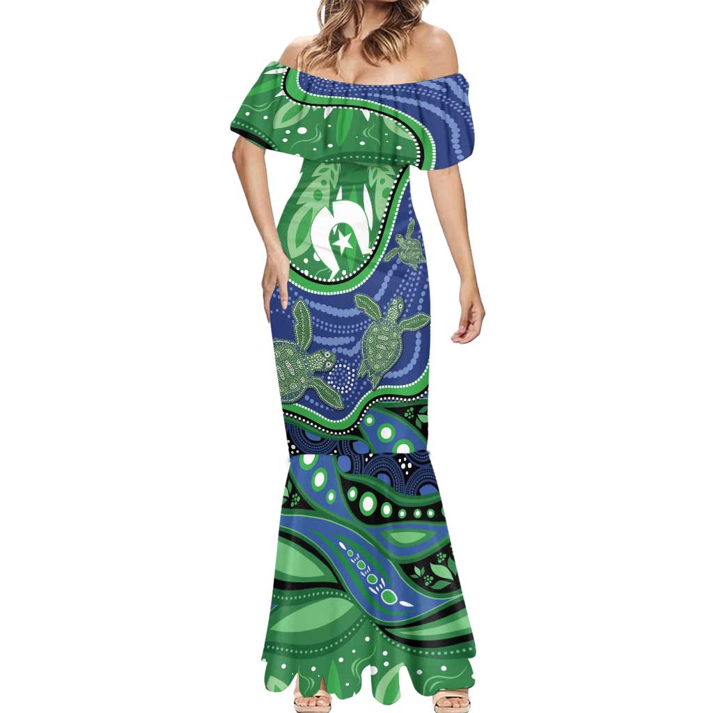 Torres Strait Islands Mermaid Dress Dhari Turtles Sea Animal Aboriginal Dot Art