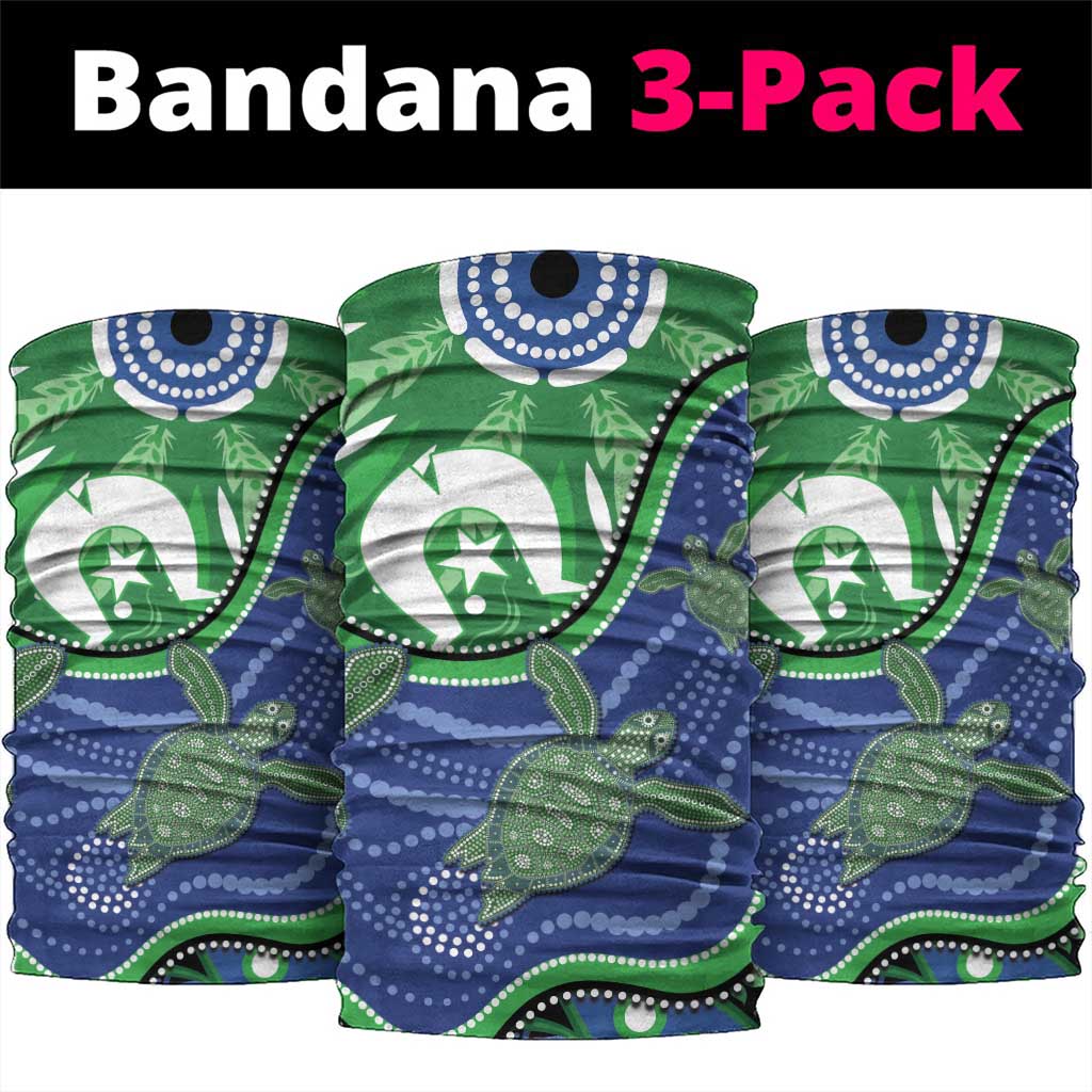 Torres Strait Islands Neck Gaiter Dhari Turtles Sea Animal Aboriginal Dot Art