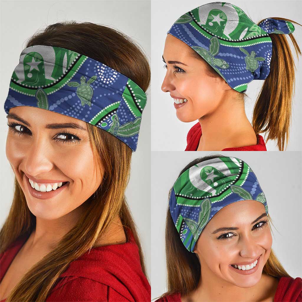 Torres Strait Islands Neck Gaiter Dhari Turtles Sea Animal Aboriginal Dot Art