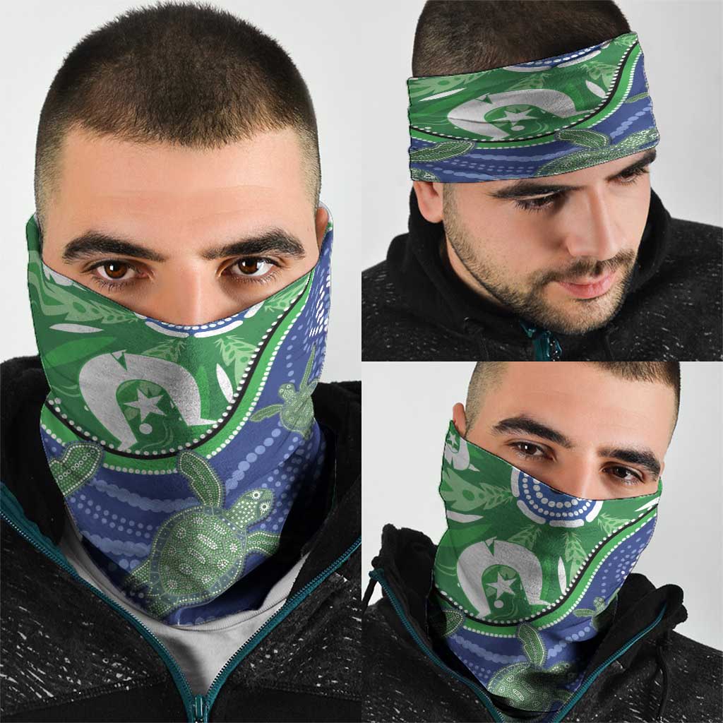 Torres Strait Islands Neck Gaiter Dhari Turtles Sea Animal Aboriginal Dot Art