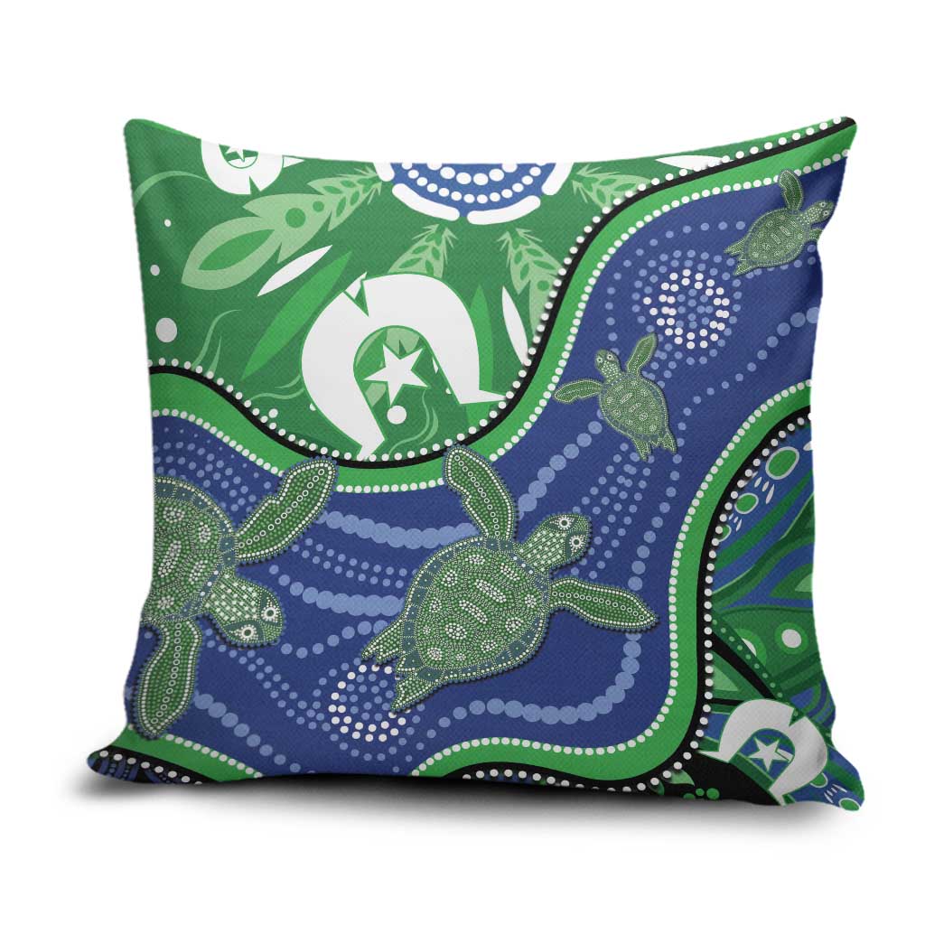 Torres Strait Islands Pillow Cover Dhari Turtles Sea Animal Aboriginal Dot Art