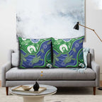 Torres Strait Islands Pillow Cover Dhari Turtles Sea Animal Aboriginal Dot Art