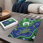 Torres Strait Islands Puzzle Dhari Turtles Sea Animal Aboriginal Dot Art