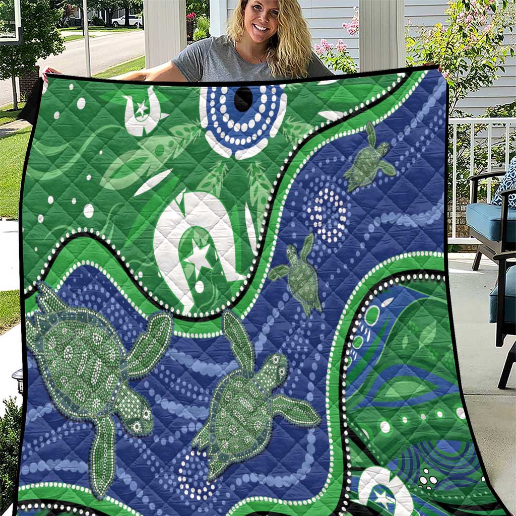 Torres Strait Islands Quilt Dhari Turtles Sea Animal Aboriginal Dot Art