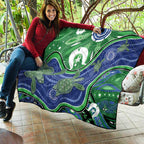 Torres Strait Islands Quilt Dhari Turtles Sea Animal Aboriginal Dot Art