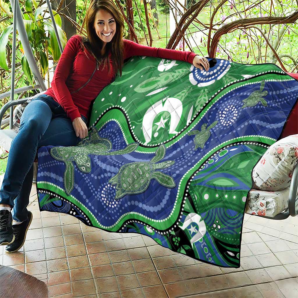Torres Strait Islands Quilt Dhari Turtles Sea Animal Aboriginal Dot Art