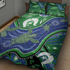 Torres Strait Islands Quilt Bed Set Dhari Turtles Sea Animal Aboriginal Dot Art