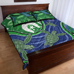 Torres Strait Islands Quilt Bed Set Dhari Turtles Sea Animal Aboriginal Dot Art