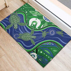 Torres Strait Islands Rubber Doormat Dhari Turtles Sea Animal Aboriginal Dot Art