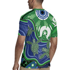 Torres Strait Islands Rugby Jersey Dhari Turtles Sea Animal Aboriginal Dot Art