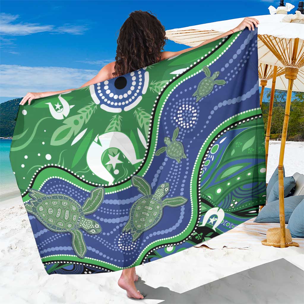 Torres Strait Islands Sarong Dhari Turtles Sea Animal Aboriginal Dot Art