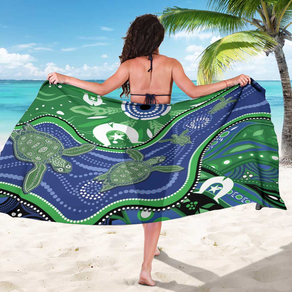 Torres Strait Islands Sarong Dhari Turtles Sea Animal Aboriginal Dot Art