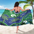 Torres Strait Islands Sarong Dhari Turtles Sea Animal Aboriginal Dot Art