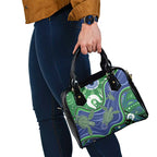 Torres Strait Islands Shoulder Handbag Dhari Turtles Sea Animal Aboriginal Dot Art