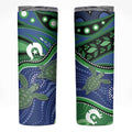 Torres Strait Islands Skinny Tumbler Dhari Turtles Sea Animal Aboriginal Dot Art