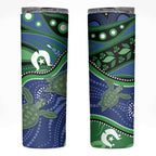 Torres Strait Islands Skinny Tumbler Dhari Turtles Sea Animal Aboriginal Dot Art