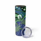 Torres Strait Islands Skinny Tumbler Dhari Turtles Sea Animal Aboriginal Dot Art