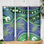 Torres Strait Islands Skinny Tumbler Dhari Turtles Sea Animal Aboriginal Dot Art