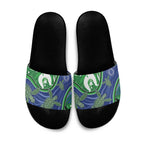 Torres Strait Islands Slide Sandals Dhari Turtles Sea Animal Aboriginal Dot Art