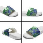 Torres Strait Islands Slide Sandals Dhari Turtles Sea Animal Aboriginal Dot Art