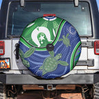 Torres Strait Islands Spare Tire Cover Dhari Turtles Sea Animal Aboriginal Dot Art