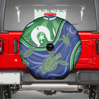Torres Strait Islands Spare Tire Cover Dhari Turtles Sea Animal Aboriginal Dot Art