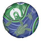 Torres Strait Islands Spare Tire Cover Dhari Turtles Sea Animal Aboriginal Dot Art