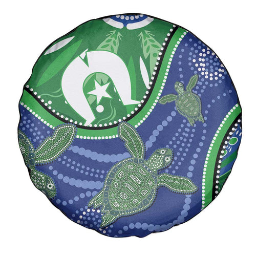 Torres Strait Islands Spare Tire Cover Dhari Turtles Sea Animal Aboriginal Dot Art