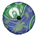 Torres Strait Islands Spare Tire Cover Dhari Turtles Sea Animal Aboriginal Dot Art