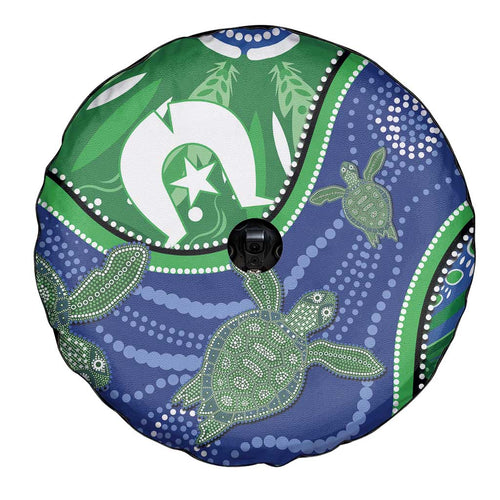 Torres Strait Islands Spare Tire Cover Dhari Turtles Sea Animal Aboriginal Dot Art