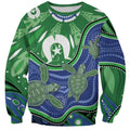 Torres Strait Islands Sweatshirt Dhari Turtles Sea Animal Aboriginal Dot Art