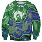 Torres Strait Islands Sweatshirt Dhari Turtles Sea Animal Aboriginal Dot Art