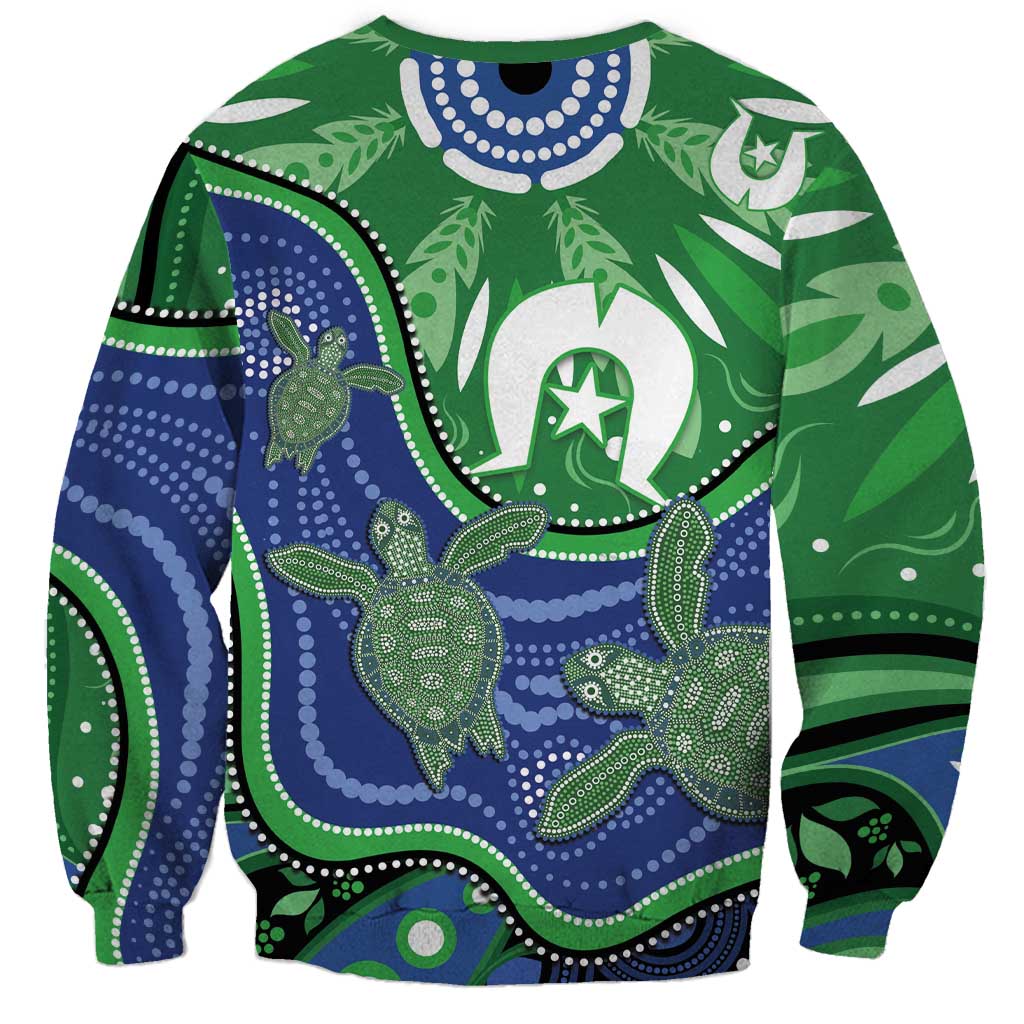 Torres Strait Islands Sweatshirt Dhari Turtles Sea Animal Aboriginal Dot Art